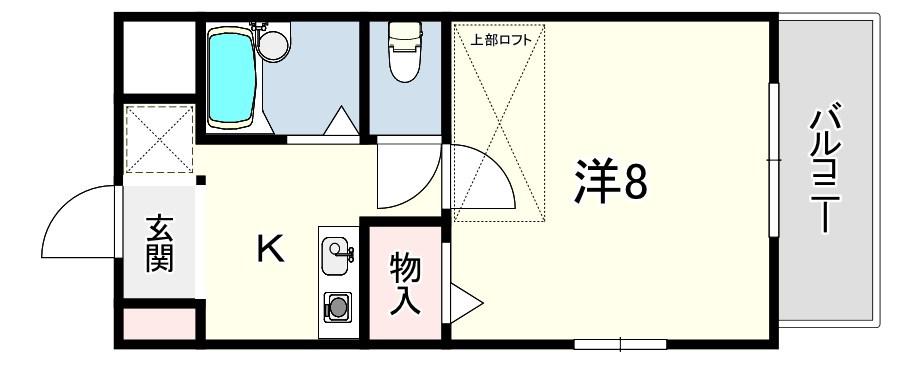 サテライト芦屋宮塚(1K/2階)の間取り写真