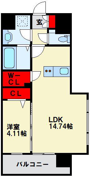 LEGENDTSUTSUI(1LDK/5階)の間取り写真