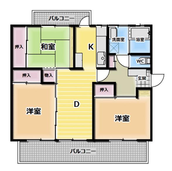 京都東山409棟(3DK/3階)の間取り写真