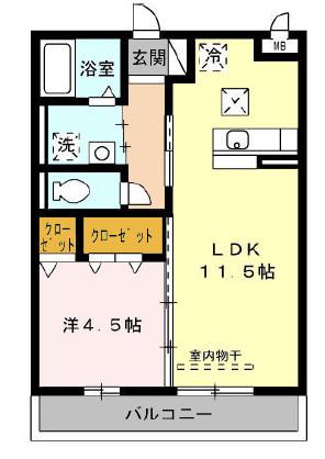 ロイヤルナイン(1LDK/1階)の間取り写真