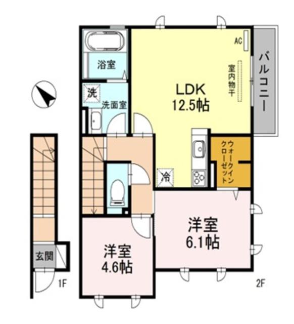パークサイド金岡(2LDK/2階)の間取り写真