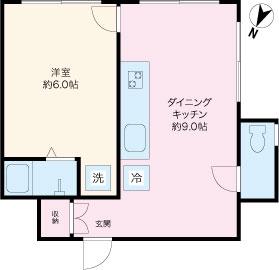ヴィラ横田(1DK/1階)の間取り写真