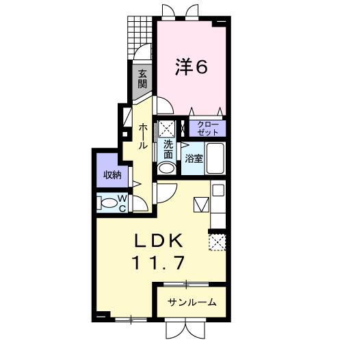 アウラー高尾台(1LDK/1階)の間取り写真