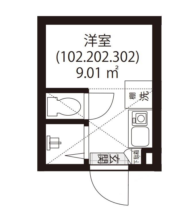 GARUNA OKUBO(ワンルーム/1階)の間取り写真