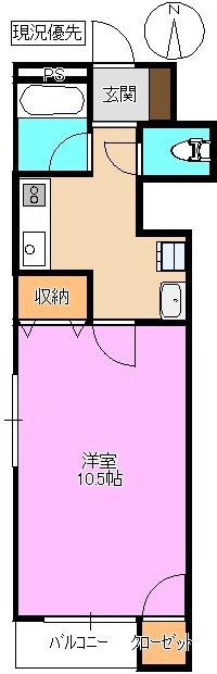 第2コーポシモダ(1K/3階)の間取り写真