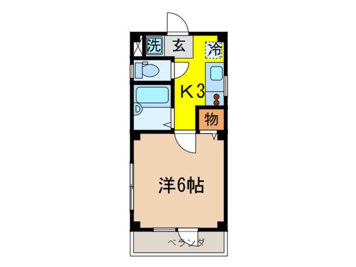 コートハウス小林(1K/2階)の間取り写真