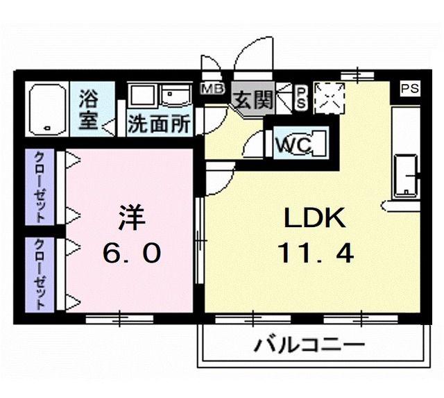 ジュピターI(1LDK/1階)の間取り写真
