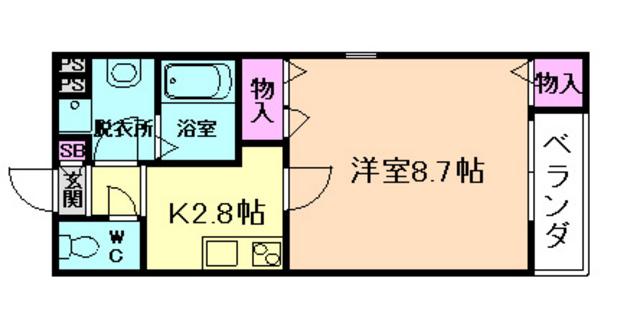 リベラ藤原(1K/3階)の間取り写真