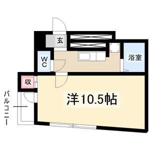 クレセール花の木(ワンルーム/3階)の間取り写真