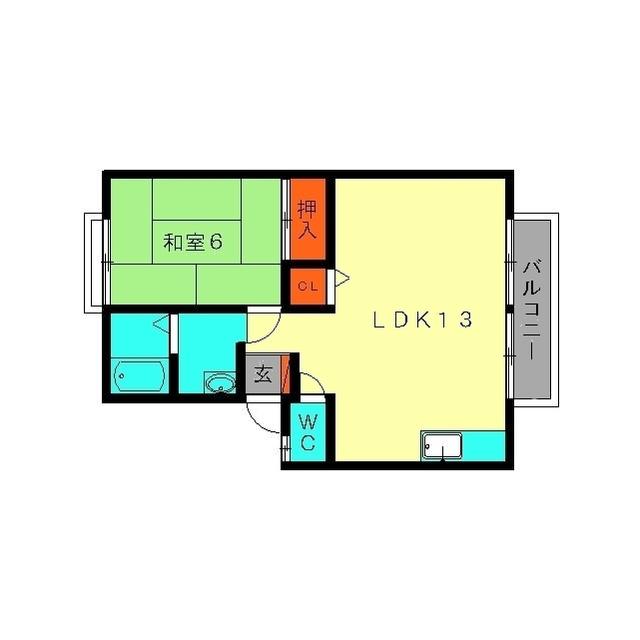 グレイシー春日(1LDK/1階)の間取り写真