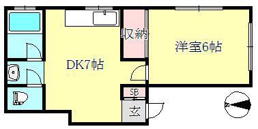 ルーチェ熊内(1DK/2階)の間取り写真
