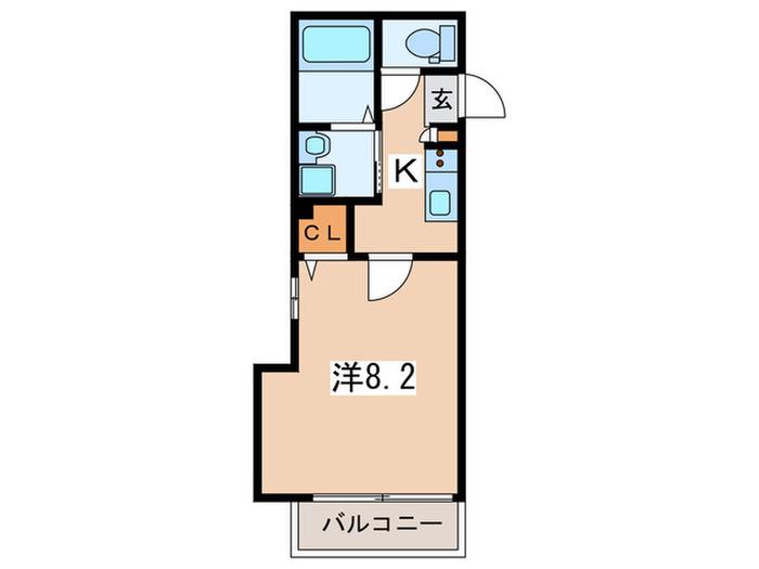 ヨコハマディパーチャーレジェンド(1K/2階)の間取り写真