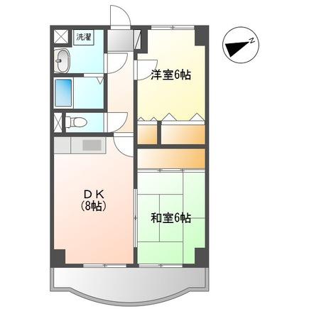 ハーモニィ武(2DK/3階)の間取り写真
