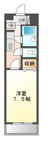 アーバンビル早川(1K/5階)の間取り写真