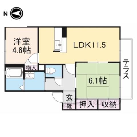 メゾン・ソレイユB(2LDK/2階)の間取り写真