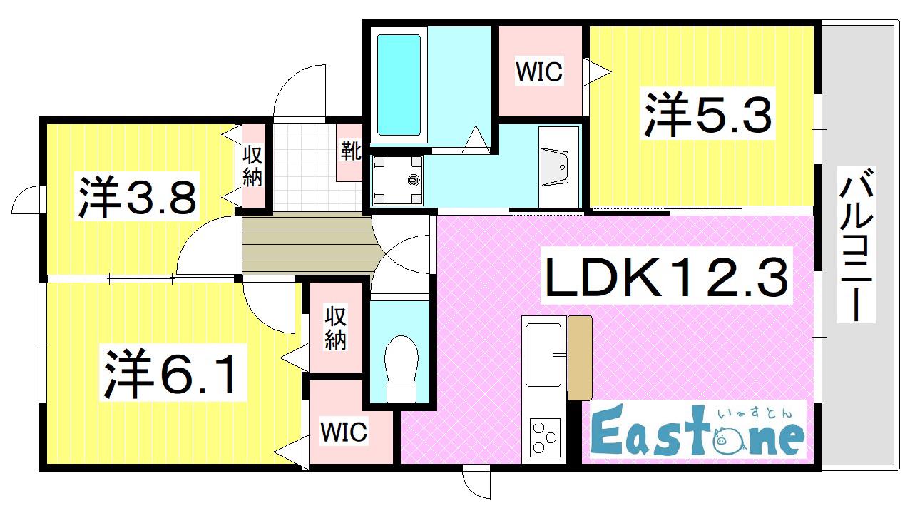 AZLIE(3LDK/2階)の間取り写真