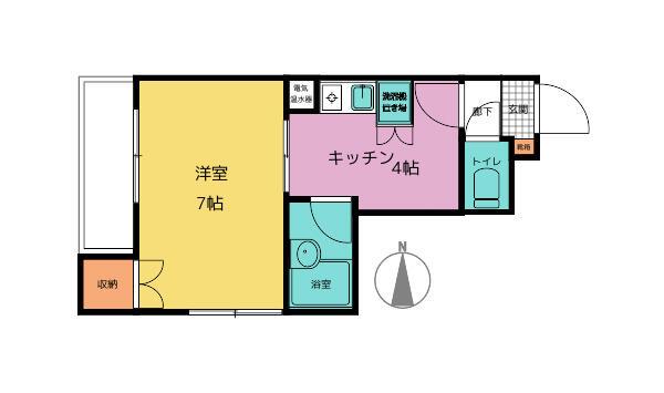 セザール烏森(1K/3階)の間取り写真