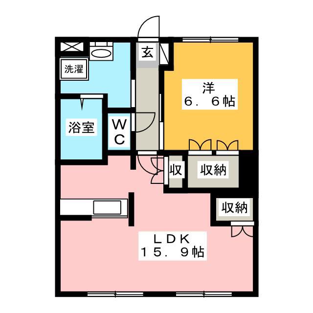リビエール(1LDK/1階)の間取り写真