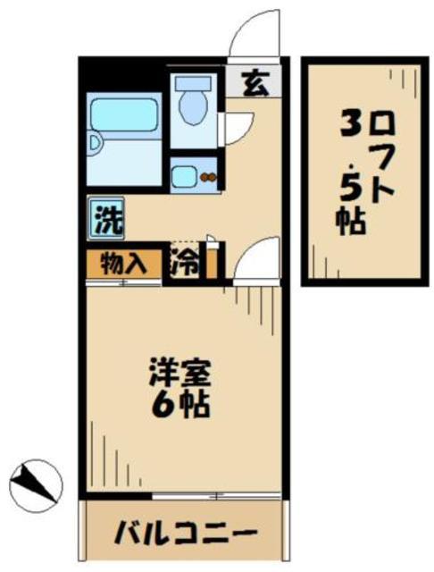 レオパレスグリーンリーブズ(1K/3階)の間取り写真