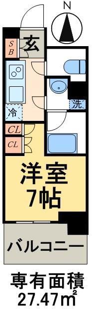 ザ・パークハウス上野池之端レジデンス(1K/2階)の間取り写真