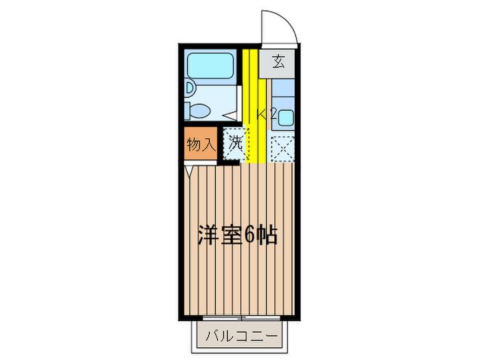 セラ上北沢(1K/2階)の間取り写真