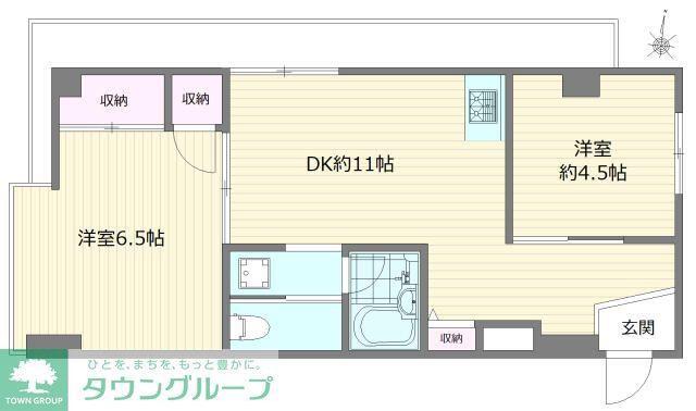 業平ハイツ(2DK/7階)の間取り写真