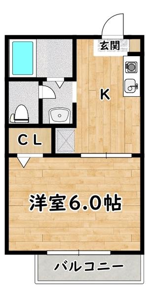 メゾン加島(1K/2階)の間取り写真