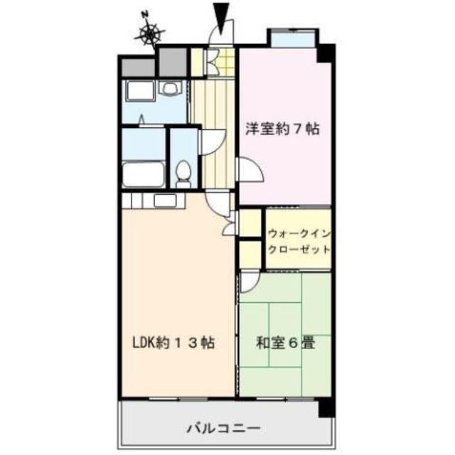 グランドゥールパティオ(2LDK/8階)の間取り写真