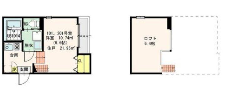 MERVEILLE(1K/1階)の間取り写真