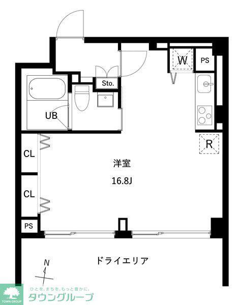 JMFレジデンス世田谷三宿(ワンルーム/1階)の間取り写真