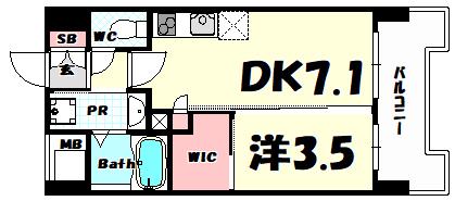 SERENITE三宮プリエ(1DK/4階)の間取り写真