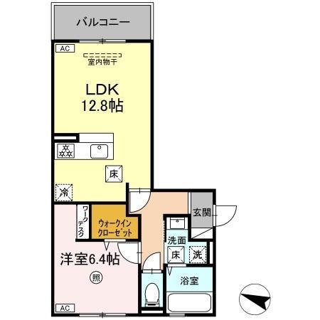 CREA INN(1LDK/1階)の間取り写真