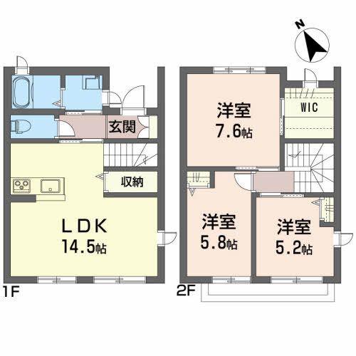 テラス下荒川(3LDK/2階)の間取り写真