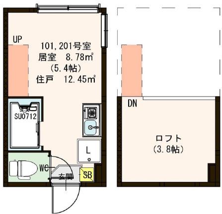 ハーモニーテラス豊玉中(ワンルーム/1階)の間取り写真