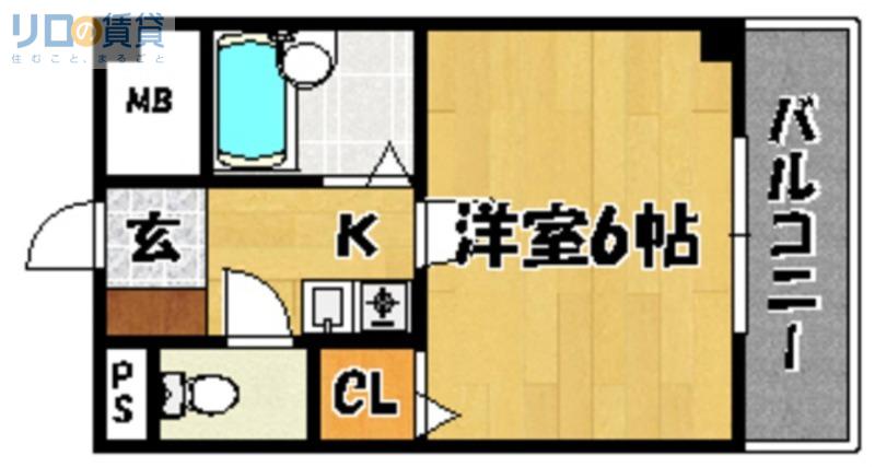 エクセレント上新 ラルク(1K/4階)の間取り写真