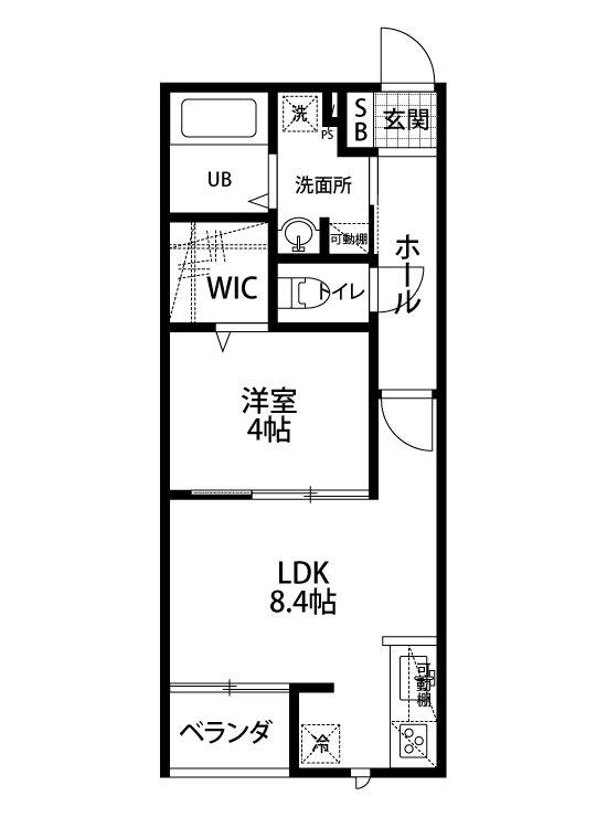 LOTUS礎町通(1LDK/2階)の間取り写真