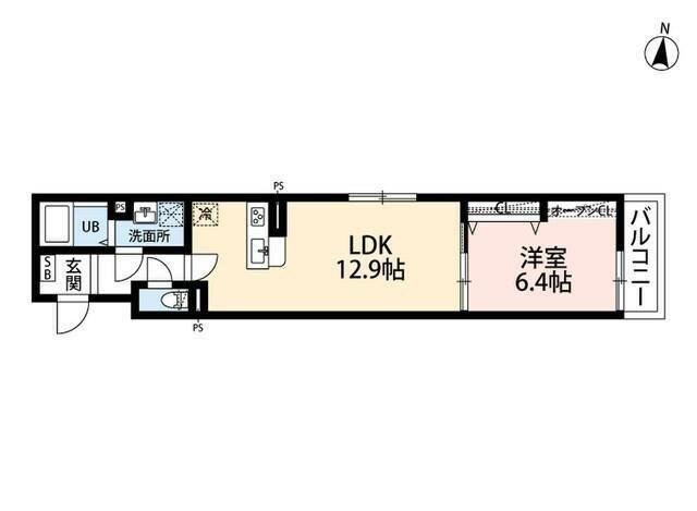 SOLEIL OCT(1LDK/1階)の間取り写真