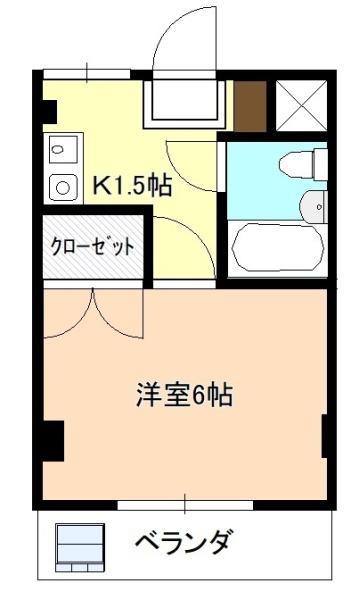 サンドリエ所沢(1K/2階)の間取り写真