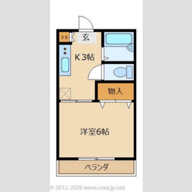 旭ハイツ(1K/2階)の間取り写真