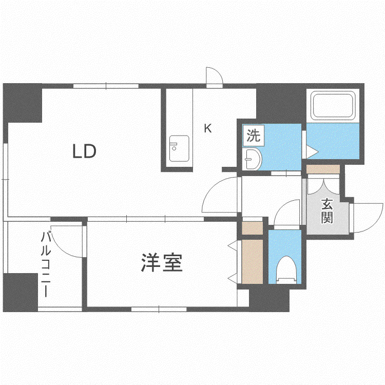 グランヴィア大通(1LDK/6階)の間取り写真