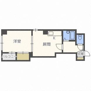 ルイーズSAPPORO(1DK/4階)の間取り写真