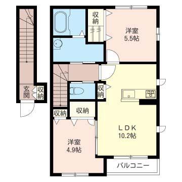 リラフォート(2LDK/2階)の間取り写真