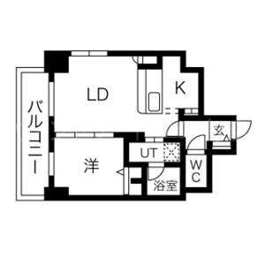 F114(1LDK/4階)の間取り写真