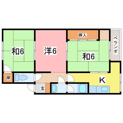 レイユール成和(3K/3階)の間取り写真