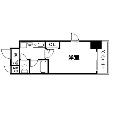エスリード梅田西第3(1K/10階)の間取り写真