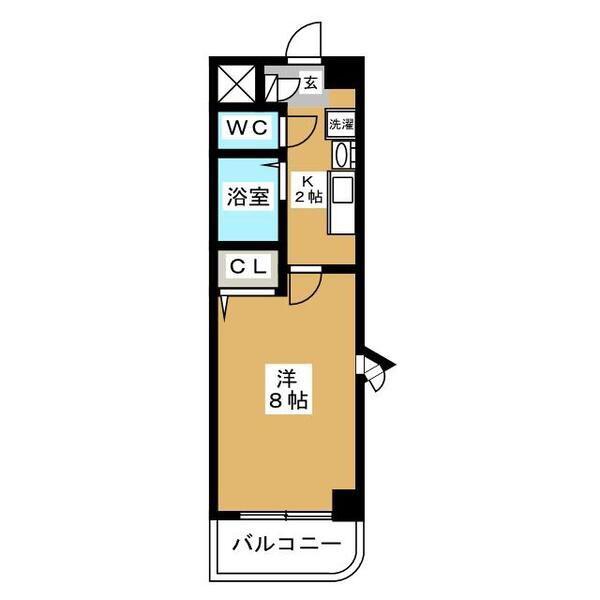 CRESCENT(1K/3階)の間取り写真