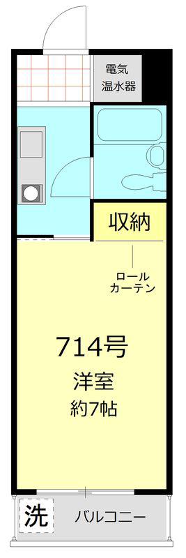 マンション五反田(1K/7階)の間取り写真