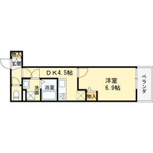 クレアール塚口I(1DK/1階)の間取り写真
