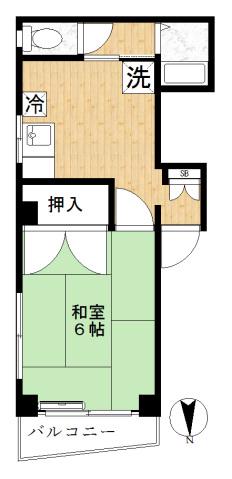 ブライトネス(1DK/3階)の間取り写真
