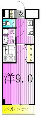 GRANDE CARRO(1K/2階)の間取り写真